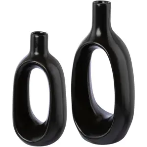 Андас декоративная ваза «Маэлия», (набор, 2 шт.), из керамики, в необычном дизайне Andas, черный