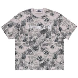 Футболка BAPE Floral Solid Camo Logo Relaxed Fit Tee, Grey