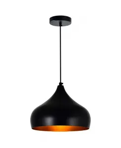 9-Дюймовый динамический металлический подвесной светильник с 1 лампой Cwi Lighting, black