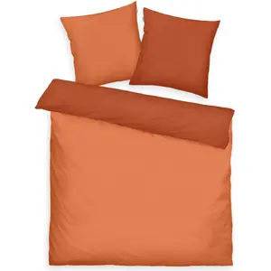 Постельное белье TOM TAILOR HOME «TWO-TONE SOLID COLORS в размере. 135х200см, 155х220см или 200х220см", новая спальня, двойной шов на подушке, цвет Warm Coral