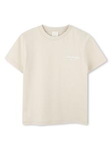 Футболка с вышитым логотипом Givenchy Kids, нейтральный цвет
