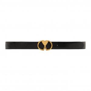 AMIPARIS Кожаный ремень Ami Paris Ami De Coeur с пряжкой, Black