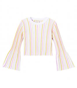 Полосатый топ из хлопковой смеси с рубчиком Stella McCartney Kids, Colourful
