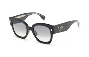FENDI Ацетатные солнцезащитные очки неправильной формы унисекс черные, Black