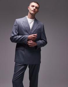 Свободный пиджак синего цвета Topman