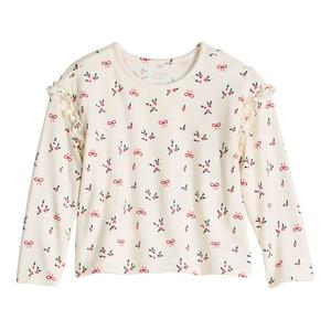 Детская кофта с рюшами на плечах Jumping Beans, Holly Bow Ivory