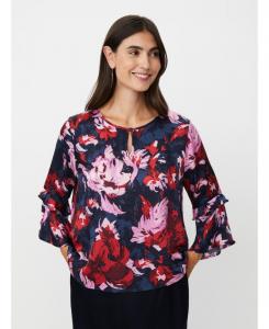 Женская блузка MaBimelda с цветочным принтом и вырезом-капелькой Masai Copenhagen, Scarlet sage