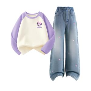 Детская повседневная спортивная одежда Disney, фиолетовый