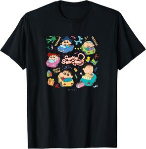 Футболка Crayon Shin-chan Kasukabe Defense Force Party Time Crayon Shinchan, черный