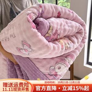 Boyang Толстое одеяло 200х230 см, вес 3,5 кг, трехслойное стеганое, из молочного велюра, цвет Xiaomei