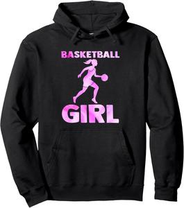 Спортивная толстовка для девочек, посвященная баскетболу Basketball Player & Play Basketball Gift, черный