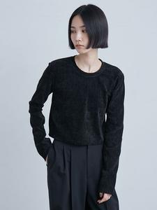 Укороченный толстовка с U-образным вырезом для торгового центра Miesrohe, цвет Blk[009]