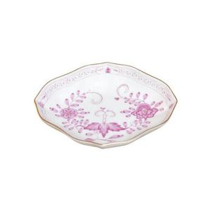 Новый вырез - Индийская роспись 2 с краем фиолетово-золотой точки с золотым ободком Чаша 10 см Meissen, красочный