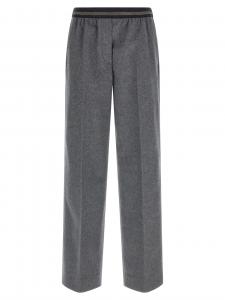 Велюровые шерстяные брюки MIU MIU, серый