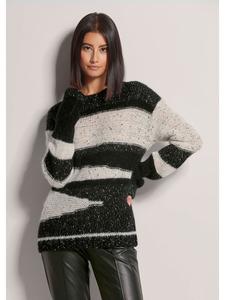 MADELEINE Свитер с интарсией, черный/бежевый