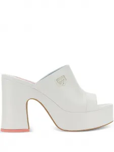 Туфли-лодочки на платформе 85 мм с декоративным элементом в виде глаз Chiara Ferragni, белый