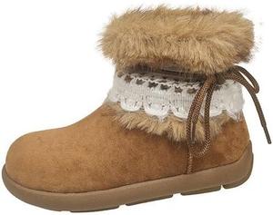 Женские плюшевые зимние ботинки на платформе | Классическая бахрома и бантик в виде бабочки, противоскользящая подошва для зимних прогулок и повседневной носки Hhhchpm, Camel