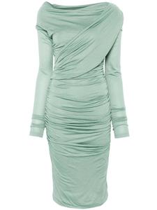 Blumarine драпированное платье миди, зеленый