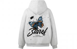 Толстовка Unisex Hooded Moderate Heavyweight ZIAREL, белый heather серый