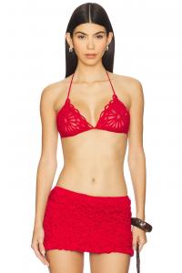 Топ с отделкой "гребешок" Norma Kamali, tiger red