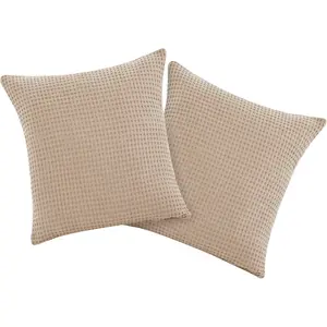 Наволочка Greta с вафельной фактурой, доступна во многих цветах, размер наволочки 50x50 см Andas, бежевый