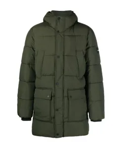 Зеленая жатая пуховая куртка Calvin Klein, зеленый