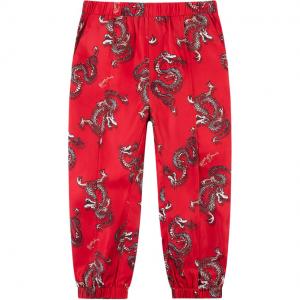 Брюки детские с принтом "Год Дракона" Красные детские KENZO