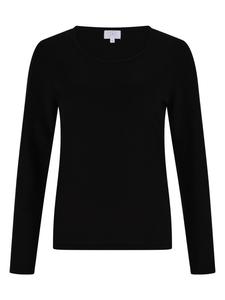 Свитер с круглым вырезом черного цвета CASH-MERE.CH