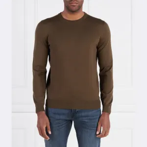 Шерстяной свитер стандартного кроя внизу L Boss, хаки