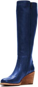 Женские зимние ботильоны FSJ с удобной боковой молнией, высокой клиновидной подошвой, заостренным носком, модным дизайном, без застежки, размеры 4-15 US, Navy