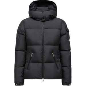 Короткая пуховая куртка с капюшоном Fourmines для женщин Moncler, черный