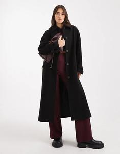 Длинное пальто-автомобиль ASOS DESIGN черного цвета