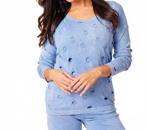 Топ с вырезом-лодочкой небесно-голубого цвета Angel Apparel, голубой