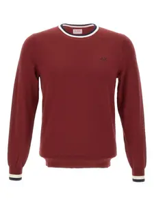 Свитер с круглым вырезом и отделкой Sun68, красный