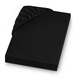 Простыня SETEX на подгонке " Мелкий лен по размеру. 70х140, 90х200, 140х200 или 180х200 см", для матрасов высотой до 23 см, зимних, простыней 140х200 см, 1 шт., черный