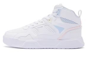 Высокие кроссовки для скейтборда женские бело-голубые QIAODAN, Jordan White Dream Blue