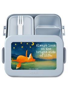 Mr. & Mrs. Panda Ланчбокс с изображением лисы и звезды, с надписью, пастельно-голубой цвет