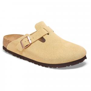 Женские повседневные туфли Boston из замши с тиснением Birkenstock, Latte Cream