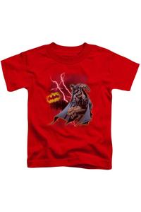 Футболка с коротким рукавом Batman "Удар молнии" для детей Gildan, красный