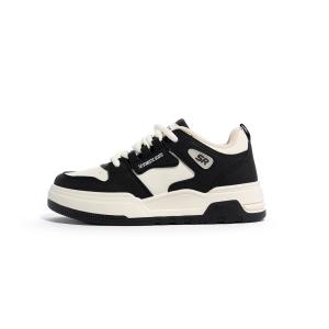 Женские нескользящие износостойкие низкие кроссовки для скейтбординга RENBEN, Beige Black