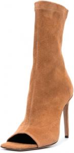 Kapxumo Женские замшевые ботильоны на щиколотку с открытым квадратным носком, боковой молнией и каблуком-стилето, модные ботинки для платьев, цвет верблюжий/синий/черный