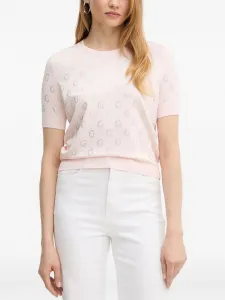 Топ с короткими рукавами и логотипом GUESS USA, розовый