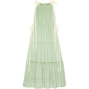 Многоярусное платье GANNI, светло-зеленый