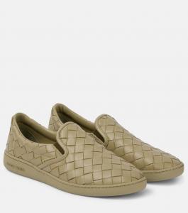 Кроссовки-слипоны Sawyer из кожи Bottega Veneta, Travertine