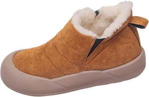 Женские слипоны на снег: модные зимние ботинки с однотонным дизайном, на меховой подкладке, с молнией, для улицы, походов и гольфа Generic, Yellow