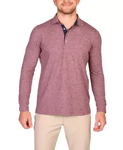 Мужская меланжевая поло с длинным рукавом из супермягкой ткани Tailorbyrd, фиолетовый