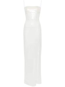 Платье макси с пайетками Nensi Dojaka, белый