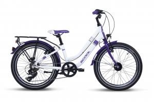 Детский велосипед S'cool chiX twin 20 7-Gang - 20 дюймов - Tiefeinsteiger - 2025, цвет Weiß|white/purple