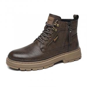 Mulinsen Короткие мартинсы мужские с мягкой подкладкой коричневые, цвет Brown Padded