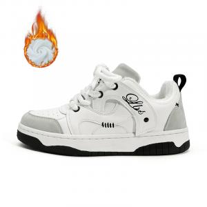 Повышающие рост устойчивые к истиранию дышащие противоскользящие низкие скейтборд кроссовки унисекс LAZY BONS, белый черный